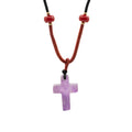 Amethyst Cross Cord Gemstone Necklace