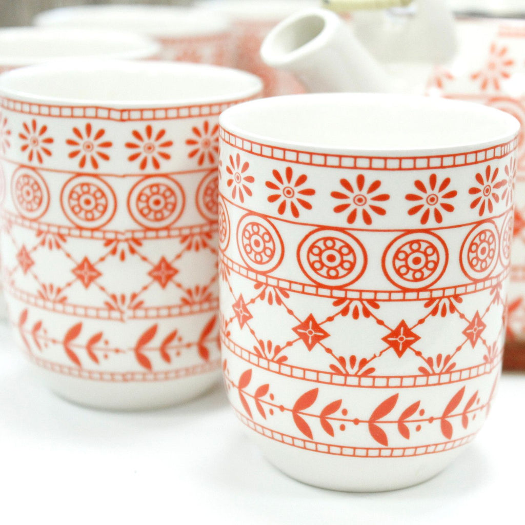 Amber Herbal Teapot Set With Six Cups