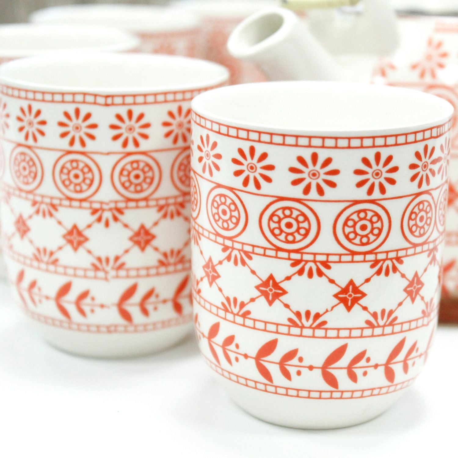 Amber Herbal Teapot Set With Six Cups
