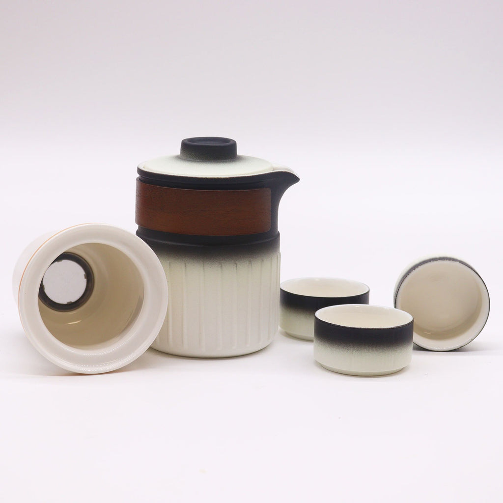 Travel Ceramic Teapot Set With Three Cups