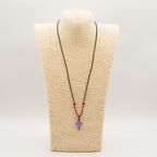 Amethyst Cross Cord Gemstone Necklace