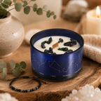 Zodiac Crystal Candle with Gemstone Bracelet - Scorpio