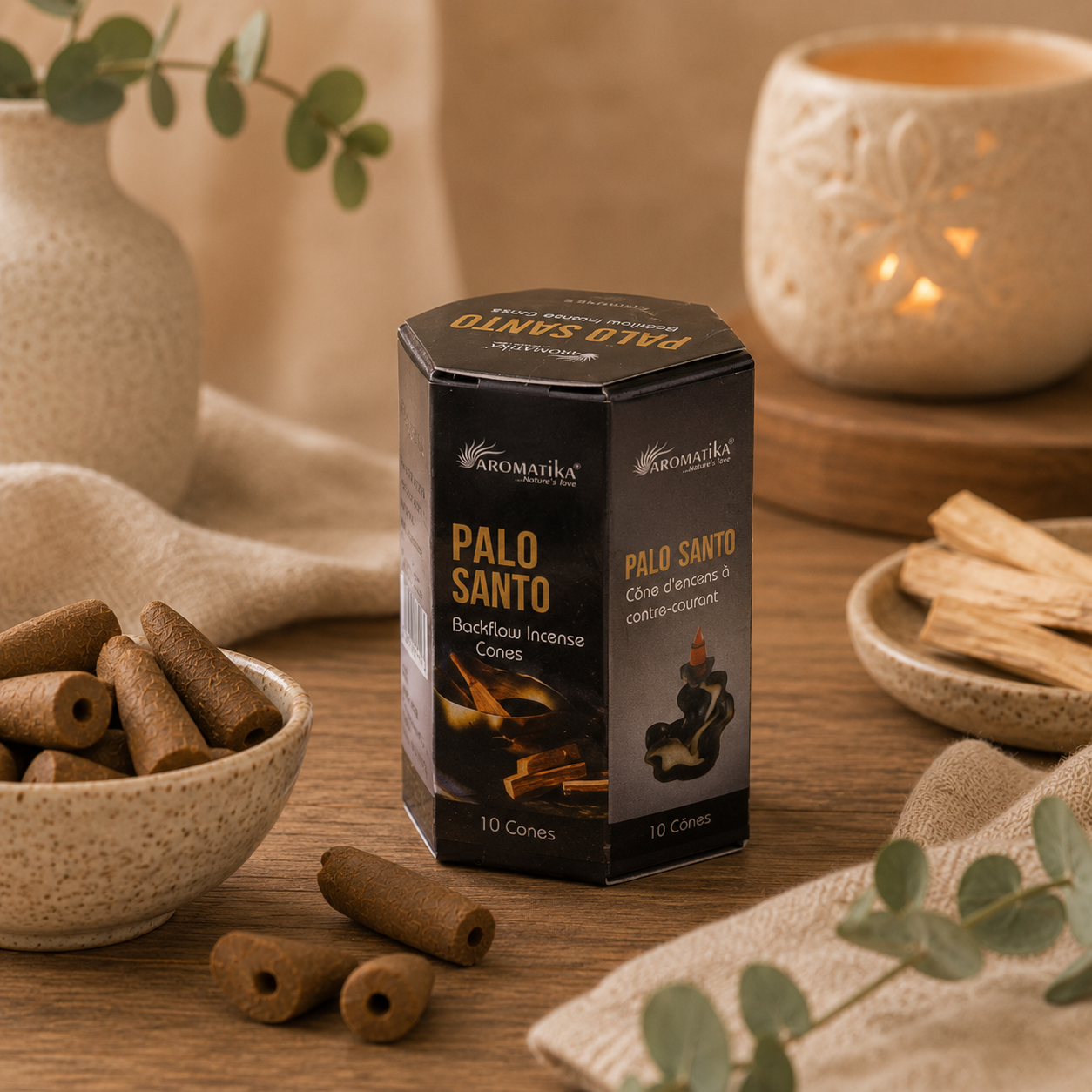 Palo Santo Masala Backflow Incense Cones - Pack of 10