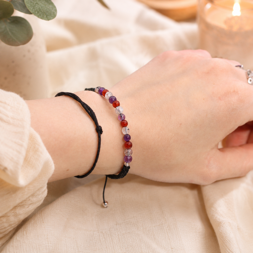 Zodiac Crystal Candle with Gemstone Bracelet - Virgo